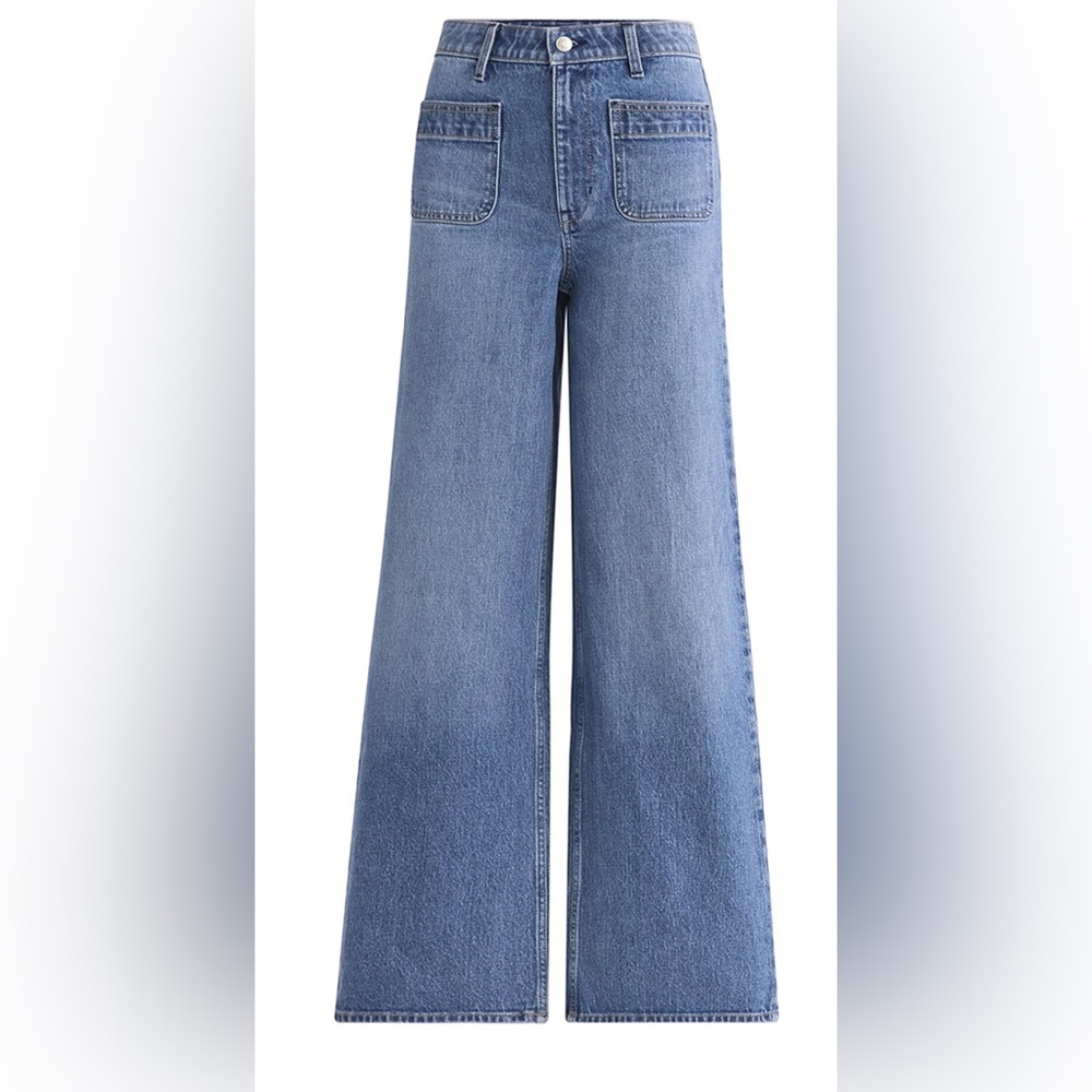 Free Assembly Women's and Women's Plus Wide Leg Jeans with Patch Pockets 14 - Picture 4 of 4